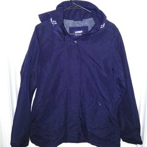 Lands' End Women Navy Blue Jacket